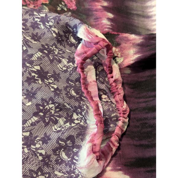 Australian Silk Diva Purple Rose Flowy Boho Silk Tunic Womens Size XL - Picture 6 of 12